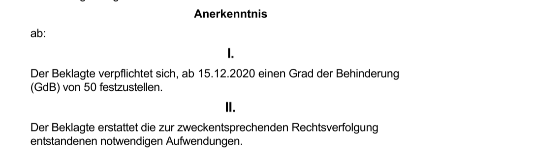 Anerkenntnis GdB50 Mastozytose