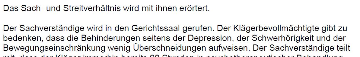 Auszug aus dem Sitzungsprotokoll des Erörterungstermins vor dem Sozialgericht Regensburg vom 13.12.2022